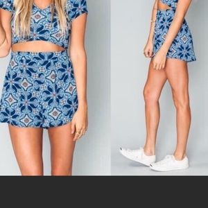 MUMU Kaleidoscope Blue Foley shorts
